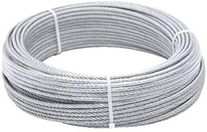 メッキワイヤー 線径5mm 7×19 100M巻 ワイヤーロープ5mm 油抜き わいやーろーぷ 油無し 5ミリワイヤー 安全 グリス無し 踏み板 鳥獣被害対策 くくりわな 足くくり罠 いのしし 猪 シカ ハクビシン