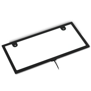 字光式LEDナンバープレート POOPEE 全面発光 超高輝度 極薄8mm 12V 24V兼用 ledナンバーフレーム 2枚セット