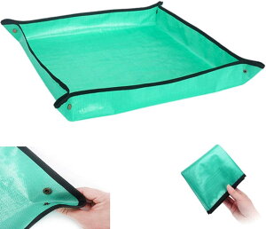 園芸シート 作業マット防水プランティング ガーデニング シート 家庭菜園 グリーンシート ガーデニングマット (L, 緑、)