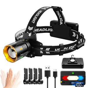 LED �w�b�h���C�g USB�[�d�� �����P�x 3000000 ���[�������邢 ���� LED ���C�g �w�b�h�����v �Z���T�[ �w�b�h�����v �w�����b�g���C�g ����7800mAh��e�ʃo�b�e�� Type-C �d�r�� �ւ��ǂ炢�� ������