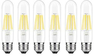 6�� LED �t�B�������g�d�� T10 2W 200LM E26���� 2700K-3000K�g�F�E�H�[���z���C�g 110-120V AC 20W���M�����v�̂��ւ� 20W���M�����v���� (2W)