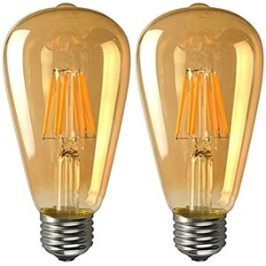 2個入 LED ィラメント電球 ST64 10W (100W形相当)E26口金 2700K電球色 レトロエジソン クリアガラス 一般電球・全方向タイプ 調光器非対応 (茶色)