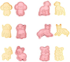 クッキー型 犬 動物 6個セット 可愛い クッキーカッター プラスチック クッキー抜型 製菓道具 お菓子作り 抜き型 コーギー ブルドッグ テディ パグ シベリアンハスキー 手作り プレゼント