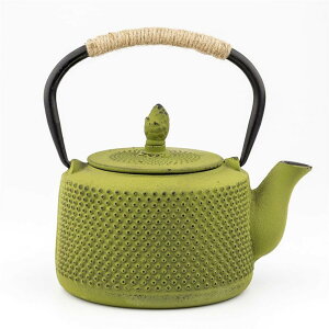 鉄瓶 やかん 急須 鉄ティーポット 0.85L大容量 茶こし付き 統工芸品 鉄器 茶道道具 ガスコンロ/IHコンロ/直火対応 (レッド)