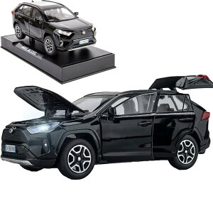 モデルカー 1/32 RAV4 プルバック おもちゃ 車 ダイカスト モデルカー 音と光付き おもちゃの乗り物 3歳以上の男の子のお祭り 誕生日プレゼント 黒車