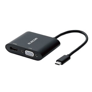 エレコム ドッキングステーション USB-C HDMI 変換 TYPE-C - HDMI  VGA ( D-sub15ピン ) 変換アダプタ ブラック AD-CHDMIVGA HDMIケーブル セット