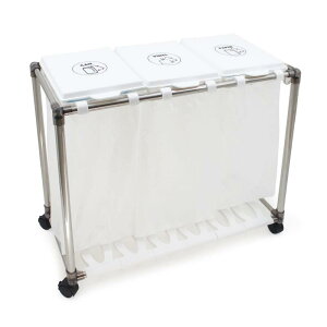 SONGWAY ゴミ袋ホルダー 蓋つきゴミ箱 3分別 30Lゴミ袋ホルダー 分別ごみ箱 キャスター付き スリム 縦開