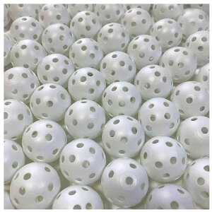 asaichi ゴルフ 練習 用 穴あき 軽量 プラクティス ボール ピーボール ホローボール 50個 セット 選べる カラー 室内 屋内 室外 お庭 で (ホワイト)