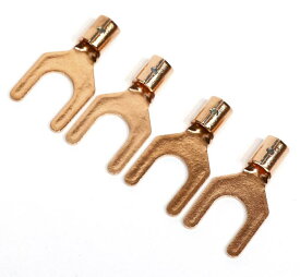 OFC 純銅 Yラグ端子 ポスト径6mm 高純度無酸素銅 非メッキ スピーカー端子 圧着端子 スペード端子 日本製 ナックオーディオ オリジナル 3.5Y-6 4個set