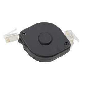 マクサー電機 モジュラーコード 電話線 巻取り式 1.2m ブラック 6極 2芯・4芯用