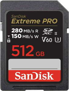 SD�J�[�h 512GB SDXC Class10 UHS-II V60 �ǎ�ő�280MB/s Extreme PRO SDSDXEP-512G-GHJIN �V�p�b�P�[�W [���s�A���i]