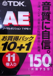 TDK �I�[�f�B�I�J�Z�b�g�e�[�v AE 150��11���p�b�N [AE-150X11G]