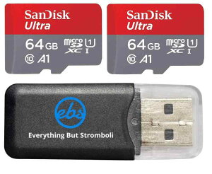 Sandisk Ultra micro SDXC Micro SD UHS-1 TF Memory Card 64GB 64G (Two Pack 64GB x2 =128GB) Class 10 w/ (1) Micro SD to Sd Adapte