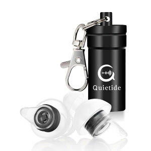 耳栓 安眠 防音 Quietide 睡眠用耳栓 遮音値31dB 睡眠 飛行機 仕事 勉強 繰り返し使用可能 携帯ケース付き 日本語説明書付 Q4