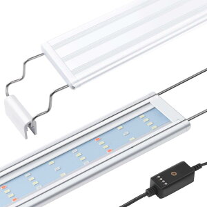 FEDOURフルスペクトル水槽照明LEDライト:タイマー付き 30cm40cm60cmの高輝度ライト、伸縮可能なブラケット付き、水草育成/照明用ランプ
