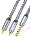 サウンドファム（SOUNDFAM）RCA-1/4ケーブル デュアルRCA-デュアル1/4インチ TS ステレオオーディオ 相互接続ケーブル…