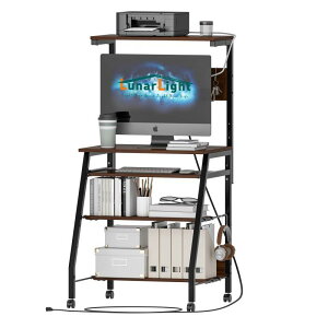 LunarLight PC�p�\�R���f�X�N��60���s52.8����72-122.5cm �e�����[�N �v�����^��t���L�[�{�[�h�t�� �f�X�N �I���߉\ �R���Z���g�t���X�[�����f�X�N �Q�[�~���O�f�X�N �I�t�B�X�f�X�N ����