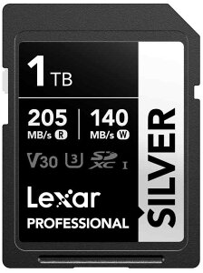 Lexar Professional SILVER SDXC UHS-I �J�[�h C10 U3 V30 4K UHD SD �ő�ǎ摬�x 205MB/s �������[�J�[�h �����T�|�[�g��
