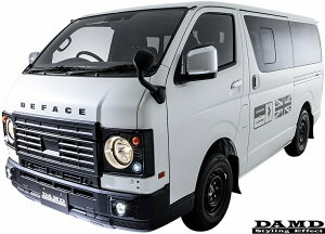 【M’s】 200 ハイエース 8型 ナロー (2022.4-) DAMD DEFACE フェイスチェンジキット 一式 FRP 未塗装 ダムド デフェイス エアロ パーツ セット レトロ 昔風 カスタム ドレスアップ エクステリア 外装