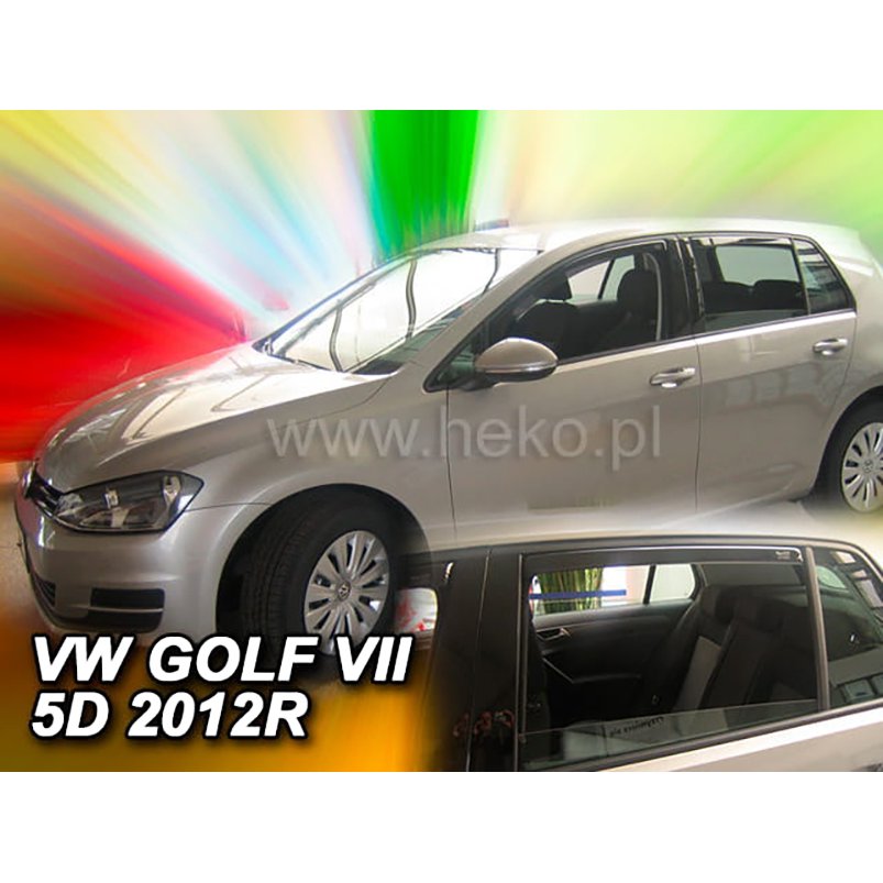 VW ゴルフ7 GOLF7 AUC ハッチバック (2013-2021) HEKO ドアバイザー サイドバイザー 1台分 ( フロント + リア ) 社外品 ヘコ フロントバイザー リアバイザー 雨よけ ダーク スモーク セット パーツ 部品 外装 フォルクスワーゲン 4582626811605 331194 優れた品質
