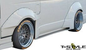 【M's】 トヨタ 200 ハイエース 4型 ナロー ボディ (2013.11-) TSD style ワークスフェンダー + サイドステップ ／ ／ FRP TSDスタイル T-STYLE T・S・D 標準型 HIACE 200系 エアロ パーツ セット カスタム 改造 社外品 外装 ワイドフェンダー オバフェン オーバーフェンダー