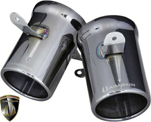 【M's】フェラーリ 488GTB F142B (2015y-2019y) AIMGAIN 専用テールパイプ 左右(ブラック)//エイムゲイン エアロ マフラーカッター カスタム シンプル FERRARI 488 フェラーリ488 488スパイダー