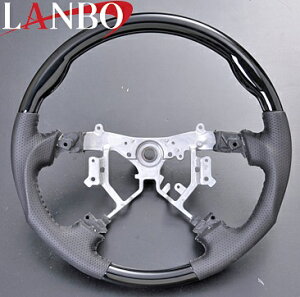 【M's】トヨタ ハイエース 200系(3型)LANBO製 ガングリップタイプ コンビステアリング(ピアノブラック)//レジアスエース 社外品 ランボ オリジナル ハンドル ハンドル 200ハイエース ハ