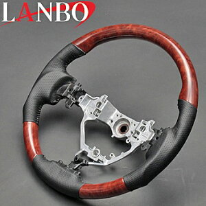 【M's】トヨタ NOAH/VOXY/Esquire 80系(ZRR80/85)LANBO製 ガングリップタイプ コンビステアリング(茶木目調)//TOYOTA ノア ヴォクシー ボクシー エクスワイア エスクァイア 80 社外品 ランボ オリジナ