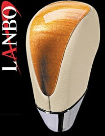 【M's】トヨタ エスティマ 50系(GSR/ACR50・55)LANBO製 Aタイプ オリジナル シフトノブ (ユーカリ茶木目×アイボリー)／／社外品 ランボ オリジナル コンビシフトノブ TOYOTA ESTIMA 50エスティマ エスティマ50