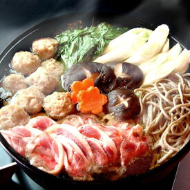 【年内出荷12/27まで】 鍋 おそば屋さんの国産鴨鍋セット（4人前）冷蔵 出雲たかはし 鴨なんばん 【期間限定】