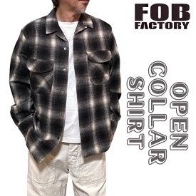 【 FOB 】 FOBファクトリー F-3505 ネル オープン カラー シャツ NEL OPEN COLLAR SHIRT メンズ ネルシャツ オンブレチェック カラー カジュアル アメカジ コットン 大きいサイズ おしゃれ 綿100％ 岡山 児島 日本製