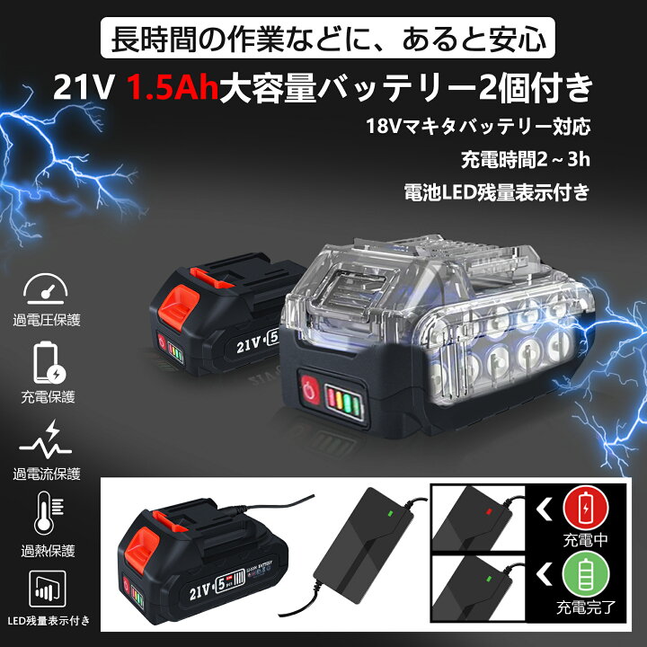 楽天市場】【バッテリー2個】高圧洗浄機 コードレス 充電式 軽量 洗車 