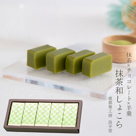 抹茶 和しょこら 5入 お返し 御礼 プチギフト ありがとう 個包装 和風チョコレート ようかん メール便　岐阜 良平堂