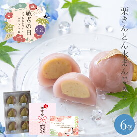 ＼遅れてごめんね！15時までの注文で即日出荷／ 敬老の日ギフト 栗きんとん水まんじゅう 6個入 和栗の栗きんとん入り 涼菓 和菓子 栗菓子 栗スイーツ ギフト プレゼント 贈り物 おじいちゃん おばあちゃん 岐阜 恵那 老舗 良平堂