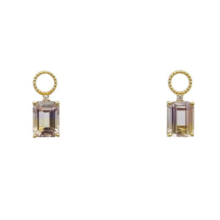 楽天市場】GSTVアメトリンダイヤモンドチャームK18 1.30ct×2 0.01ct×2 