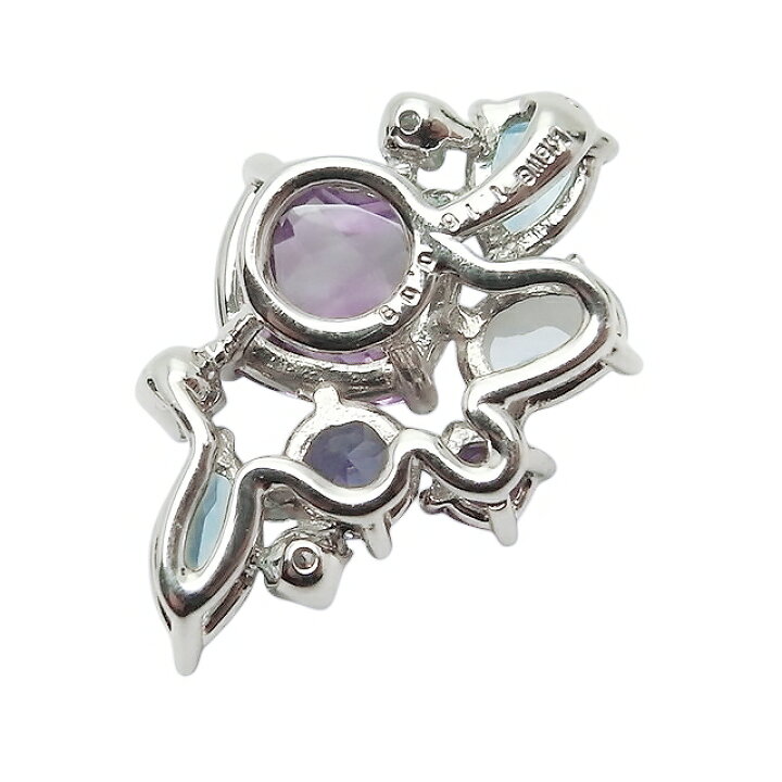 楽天市場】マルチカラーストーンダイヤモンドペンダントK18WG 1.16ct 