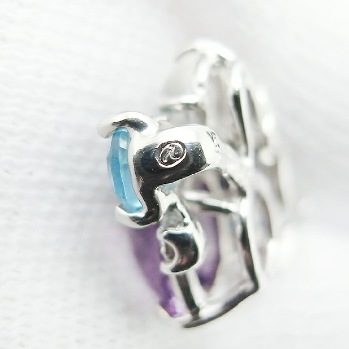 楽天市場】マルチカラーストーンダイヤモンドペンダントK18WG 1.16ct 