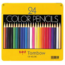【メール便可】 トンボ 色鉛筆 カラーペンシル 24色 NQ 【TOMBOW】【油性色鉛筆】【小学校】【子ども】【入学】【新学期】【図工】【学童用】【24色セット】【メタルケース】 【缶入り】