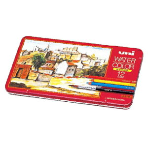 【メール便】 三菱色鉛筆 ユニ ウォーターカラー 12C 【水彩色鉛筆】【水溶性色鉛筆】【水彩画】【12色セット】【高品質色鉛筆】【中硬質】【六角軸】
