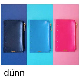 【メール便可】 dunn M5 zipper pouch　デュン ジッパー付きポーチ 　（ブルーブラック、コバルトブルー、マゼンタ）紙のような薄さ軽さを実現しながらも、表には しっとりとした革の質感。
