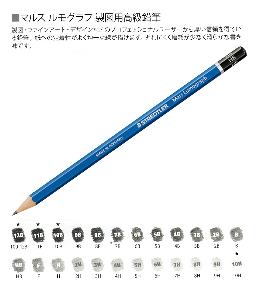 買物 ルモグラフ製図用高級鉛筆 4B ステッドラー 100-4B 通販
