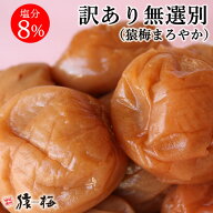 【訳あり梅干し】猿梅の無選別まろやか梅干700g（塩分8％）訳あり ワケアリ B級 送料無料（沖縄・離島は…