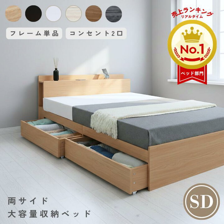 楽天市場】☆1,000円OFF 新生活セール☆ベッドフレーム セミダブル 