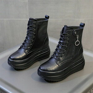 厚底 ブーツ レディース ワークブーツ 冬 ストリートコーデ 秋冬 ワーク 5cm ショートブーツ 歩きやすい きれいめ 細身 美脚 おしゃれ