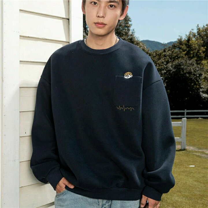 楽天市場】メンズ トレーナー おしゃれ 秋 冬 長袖 tシャツ uネック 