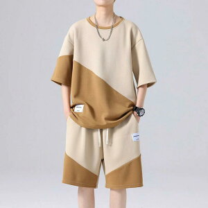 ジャージ 上下 メンズ 夏 半袖 シンプル ゆったり uネック セットアップ つなぎ 薄手 通気性 大きいサイズ 上下2点セット ブランド おし