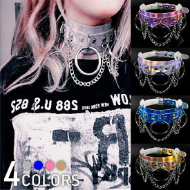 【期間限定：1枚23%OFF！よりどり2点購入で】ダブルリングチェーンチョーカー ネックレス チョーカー ロック メンズ アクセサリー アクセ レディース ゴシック ゴスロリ 首輪 調節可能 贈り物 ハロウィン コスプレ 変装グッズイベント ダンス 過激