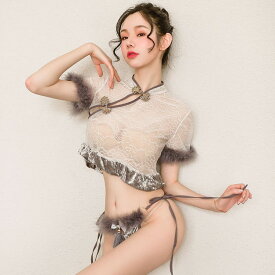 【期間限定：1枚1,596円！ よりどり2点購入で】ハロウィン コスプレ チャイナ服 レース セクシー ランジェリー 過激 コスチューム レディース ランジェリー スケスケ 濡れ 透け ブラショーツ 上下セット セクシー下着 三角ブラ tバック セット 過激 メール便送料無