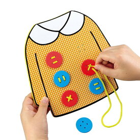 EVAボタンひもとおし 1個入 / ひもとおし 紐 指先 遊び 知育 ボタン 知育玩具 おもちゃ 玩具 ホビー 幼稚園 保育園 小学生 景品 子ども会 誕生日 プレゼント イベント アーテック artec 【ゆうパケット対応】