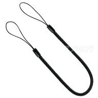 伸縮ストラップ30cm（両端ループ仕様） 黒 1個入 / ストラップ 紛失防止 落下防止 タッチペン用 キーボー…